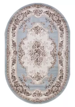 Ковер Valencia Deluxe 4015 L.Blue-Brown Овал 1,5*2,3 м