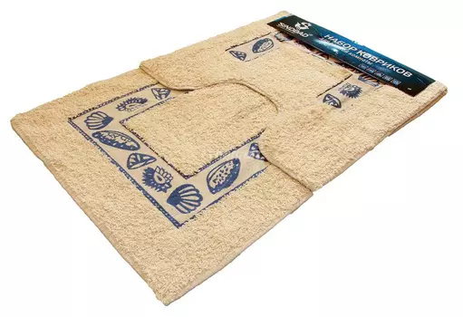 Коврик набор из 2 хлоп. ковриков с печатным рисунком SINDBAD 800-11 50х80см х10мм,50х50см х 8мм 20ш