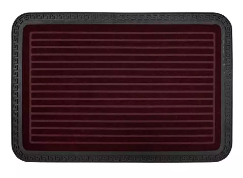 Коврик придверный "Ребристый" на жесткой подложке 40х60 см, Винный