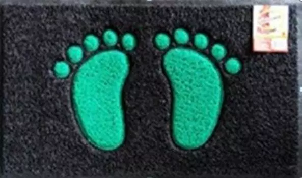 Коврик "Spongy" Лапки 45х75 см, чёрно-зелёный, Sunstep™