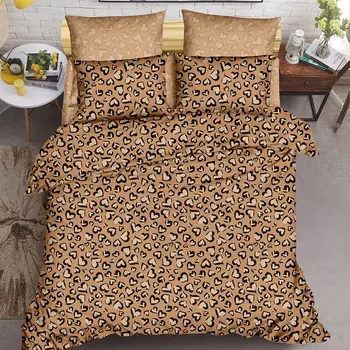 КПБ сатин 2-сп с резинкой BZ QR Wild DOUBLE max LUX Sp Многоцветный