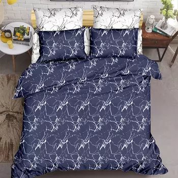 КПБ сатин 2 спальный BZ QR Marble DOUBLE max Sp Многоцветный