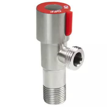 Кран шар. д/быт. прибор. угл. 1/2"х1/2" ш/ш с отражат. нерж. сталь СТМ