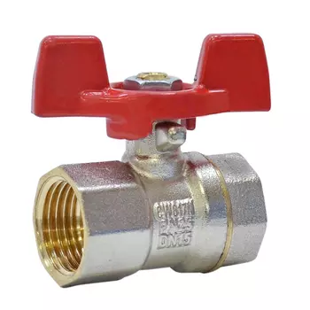 Кран шаровой латунный 1/2 вн/вн PN 25 ручка бабочка RTP