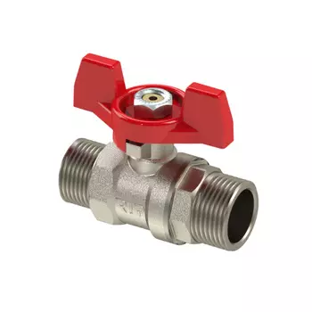 Кран шаровой ручка бабочка, латунь, наружная/наружная резьба 1",PN25, RTP