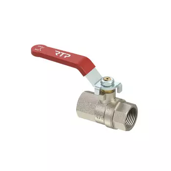 Кран шаровой ручка рычаг, латунь, внутренняя/внутренняя резьба 1/2",PN25 никель, РТП