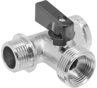 Кран шаровой трёхпроходной для бытовой техники 1/2" х 3/4" х 1/2" в/н/н МР-М