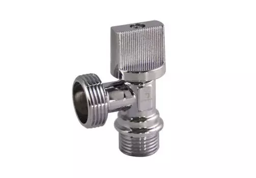 Кран шаровый для бытовых приборов угловой 1/2"х3/4" ш/ш, с отражателем, бабочка, хром, СТМ