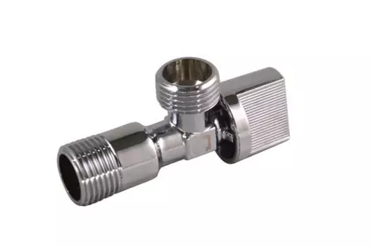 Кран шаровый для сантехнических приборов угловой 1/2"х1/2" ш/ш, с отражателем, бабочка, хром, СТМ