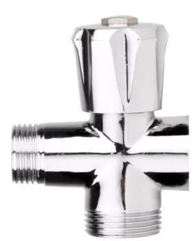 Кран вентильный 3-х проходной усиленный 1/2"х3/4"х1/2" н/н/в