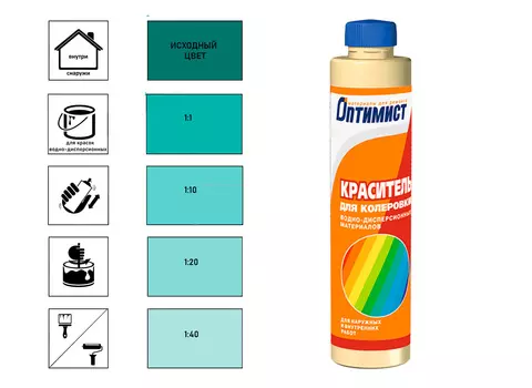 Краситель Е308 ОПТИМИСТ №126 морская волна 0,75л