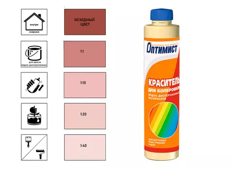 Краситель Е308 ОПТИМИСТ №154 терракотовый 0,75л