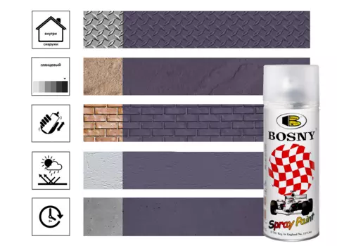 Краска-аэрозоль акриловая Bosny фиолетовый