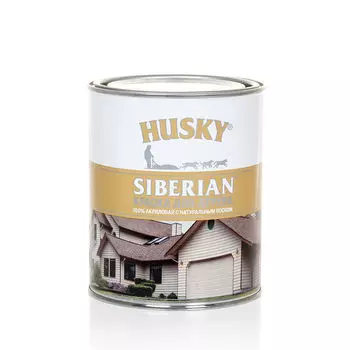 Краска для дерева Husky Siberian акриловая белая, база А, 0,9л