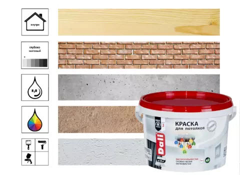 Краска для потолков Dali 2,5 л, белый