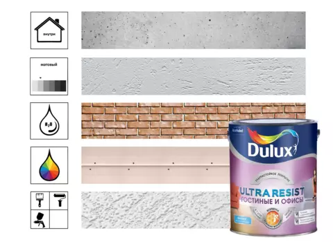 Краска Dulux Ultra Resist Гостиные и Офисы мат BC 2,25л