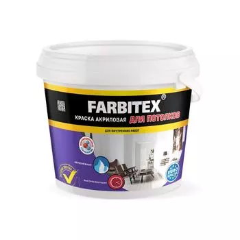 Краска FARBITEX акриловая для потолков 6,0 кг, 3,64 л
