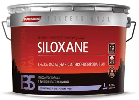 Краска фасадная Parade Professional F35 Siloxane 9л, база А белый