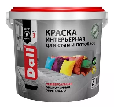 Краска интерьерная Dali 0,9 л, белоснежный