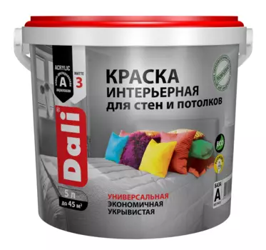 Краска интерьерная Dali 5 л, белоснежный