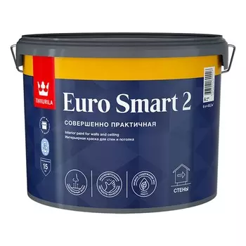 Краска интерьерная TIKKURILA EURO SMART 2 A гл/мат 9л