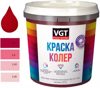 Краска колеровочная (альб.2012) малиново-красная 1.0 кг