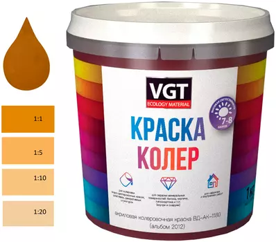 Краска колеровочная (альб.2012) оранжевая 1.0 кг