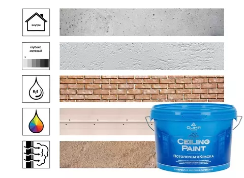 Краска латексная для потолков OLIMP АЛЬФА -30С° (2,5л)