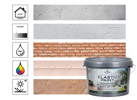 Краска латексная моющ. мат. OLIMP ЭЛАСТИЧНАЯ 2,5л