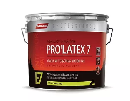 Краска латексная PARADE PRO'LATEX Е7 база С мат. AP 45-4, Саше 50мл