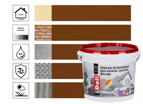 Краска резиновая Dali 6 кг, терракотовый