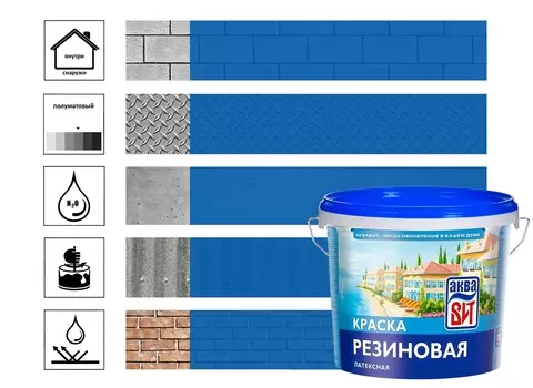 Краска резиновая ВГТ 5 кг, синяя