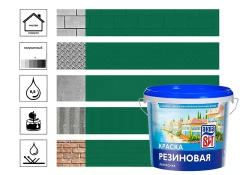 Краска резиновая ВИТ 5 кг, зеленая