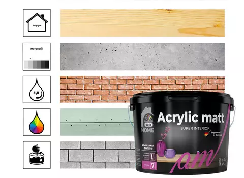 Краска ВД "Dufa" Home Acrylic matt матовая база 1 2,5 л