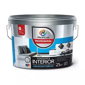 Краска ВД INTERIOR МОЮЩАЯСЯ ProfiluxProfessional лaтексная для стен и потолков, 2,5кг