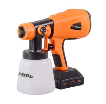 Краскопульт аккумуляторный Вихрь АКП-20Li, в комплекте 1 аккумулятор и ЗУ