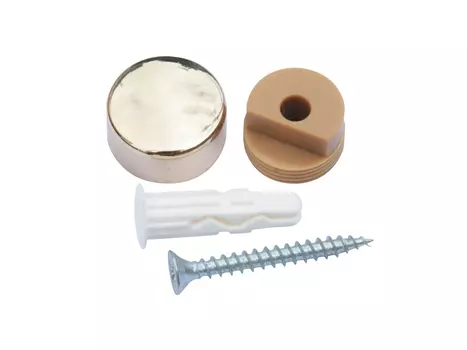 Крепление для зеркала D 18 мм пластик, золото, гладкое, 4шт