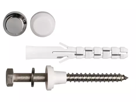 Крепление унитаза 8х65 мм, хром/белый