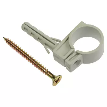 Кронштейн одинарный пластиковый с дюбелем 50 мм, 2шт