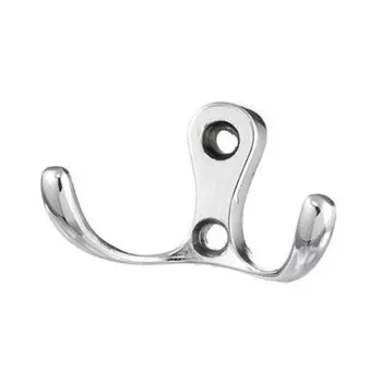 Крючок 207, 2-х рожковый, хром, 1 шт
