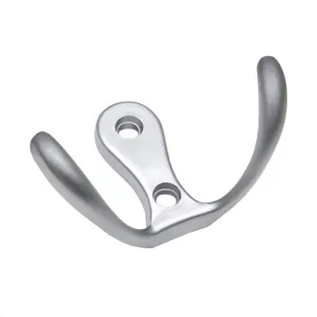 Крючок 207, 2-х рожковый, матовый хром, 1 шт