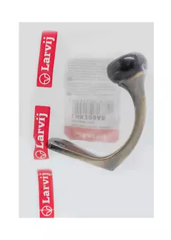 Крючок мебельный LHK209AB одинарный (пальто и шапка), с керамикой, 652945 мм, антик латунь