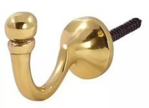 Крючок ввертный, латунь