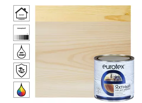 Лак алкидно-уретановый Eurotex яхтный глянцевый 0,75 л