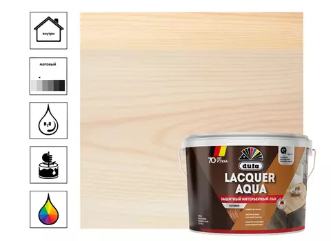 Лак "Dufa"LACQUER AQUA интерьерный матовый 2,7л