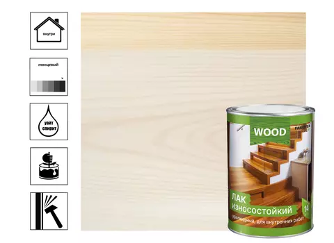 Лак FARBITEX ПРОФИ WOOD паркетный, алкидно-уретановый, износостойкий, высокоглянцевый, 2,7 л