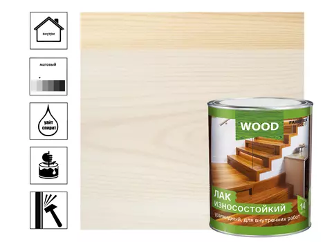 Лак FARBITEX ПРОФИ WOOD паркетный, алкидно-уретановый, износостойкий, матовый, 4 л