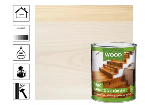 Лак FARBITEX ПРОФИ WOOD паркетный, алкидно-уретановый, износостойкий, высокоглянцевый, 4 л