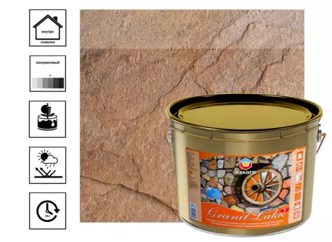 Лак органоразбавимый Eskaro Granit Lakk S для камня 10 л, полуматовый