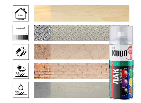 Лак универсальный, акриловый, глянцевый, 520 мл